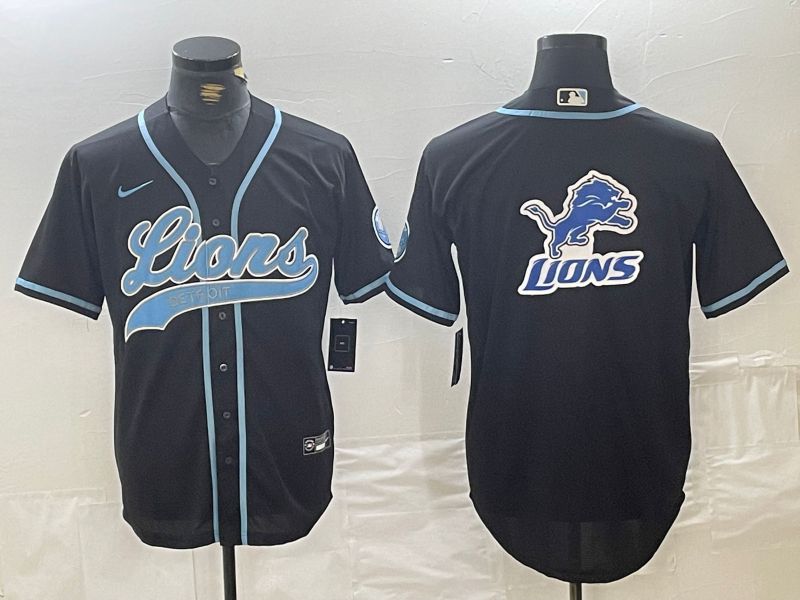 Men Detroit Lions Blank Black Joint Name 2024 Nike Limited NFL Jersey style 3->detroit lions->NFL Jersey